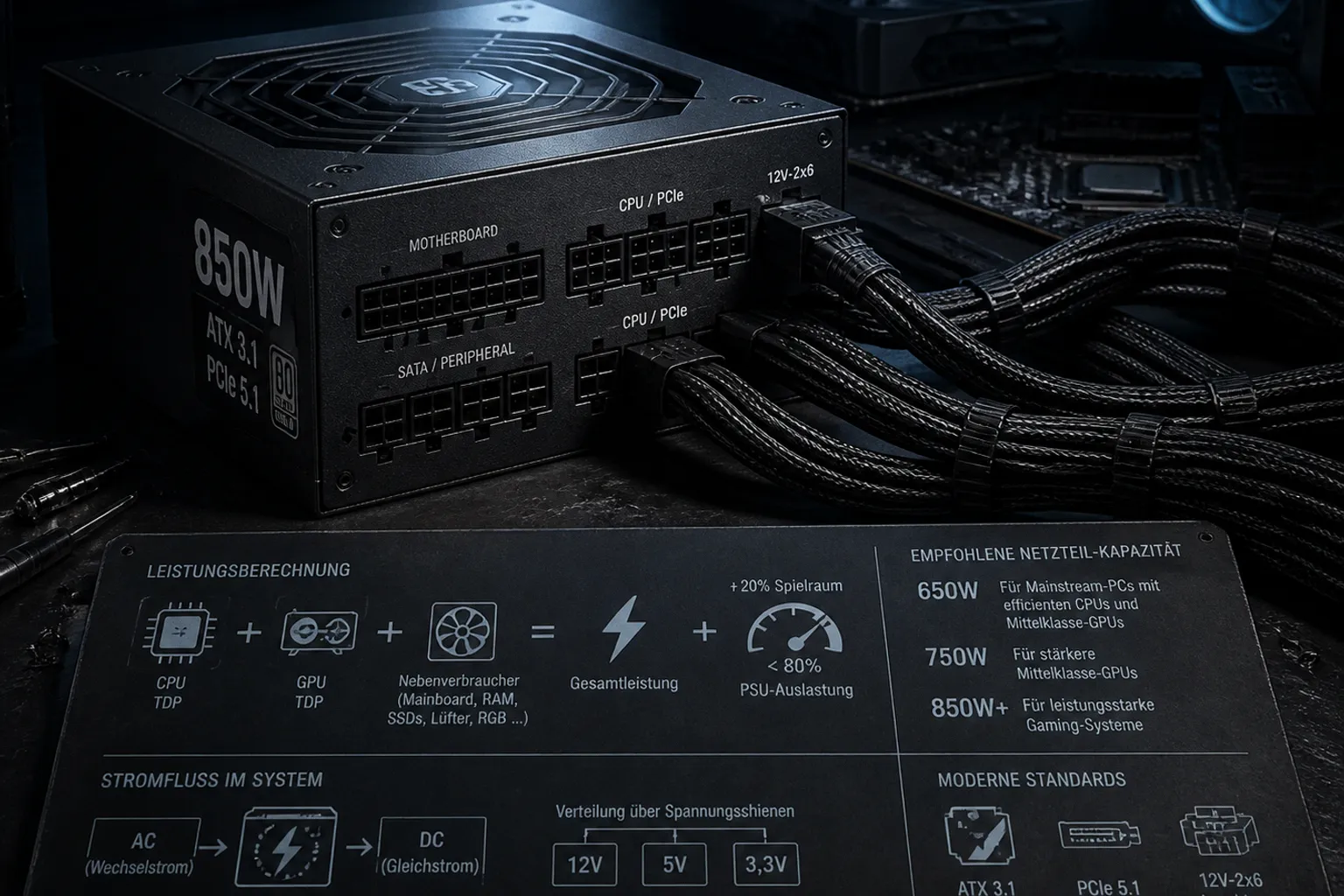 Netzteil für Gaming-PCs: Die richtige Wattzahl sicher bestimmen