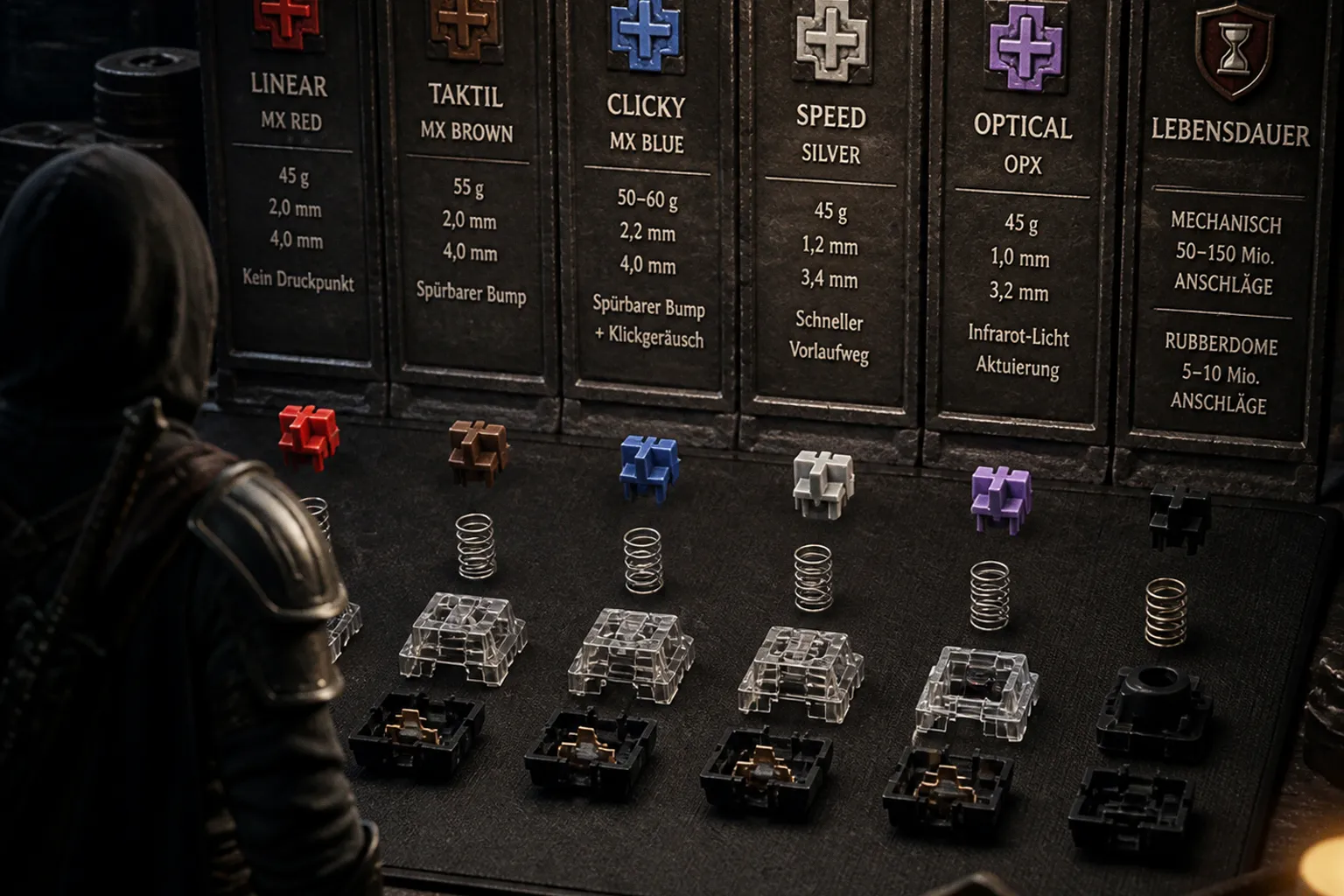 Tastatur-Switches: Welche Farbe eignet sich wofür?